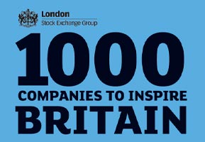 Logo for award: London stock exchange group. 1000 companies to inspire Britain