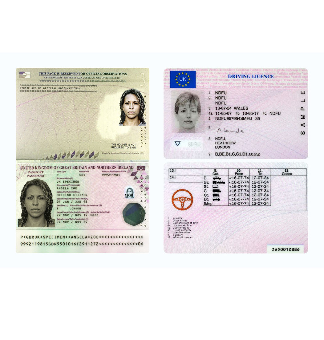 Passport and Driving Licence Image Examples